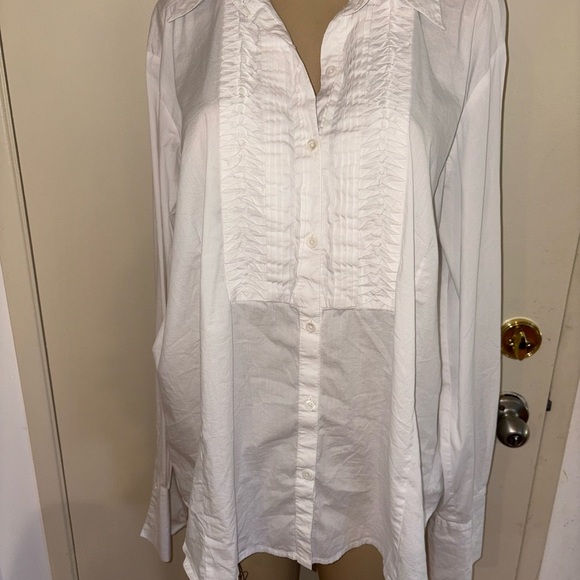 Marina Rinaldi Sport Womans Plus Size Button Down Cotton Blend Shirt 31 (XL) - Picture 1 of 6